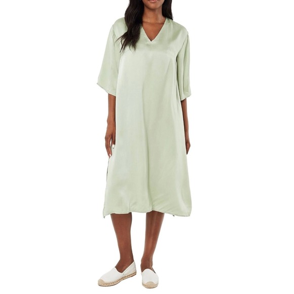 Roller Rabbit Dresses & Skirts - NWT Roller Rabbit $248 Silk Raine Caftan Sage Green Midi Dress Size Large